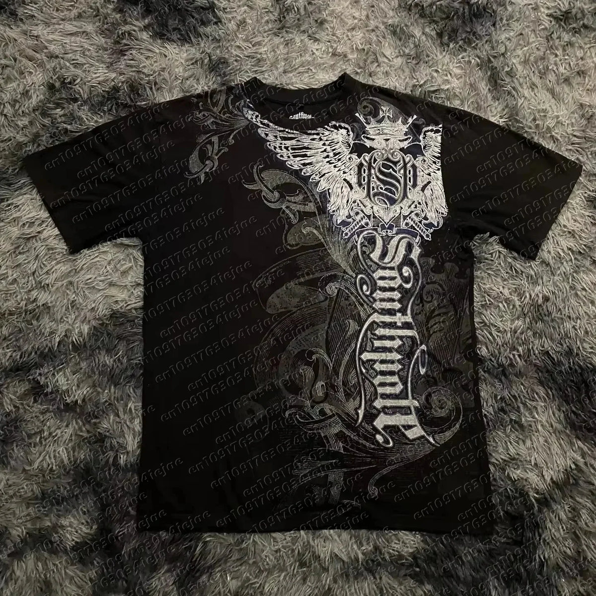 Classic Gothic Style T-shirt Print Oversized T Shirt High Street Shirts Gothic Round Neck  Tops New Mens Women Kid T Shirt