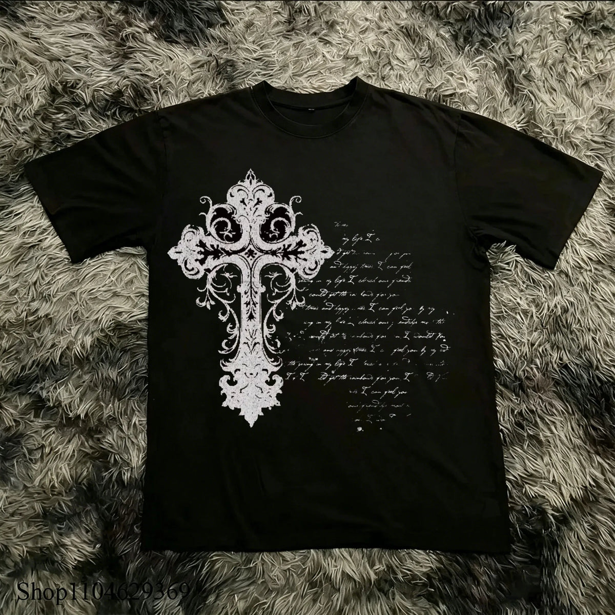 Classic Y2K Gothic Style High Street T-shirt Print Oversized T Shirt Harajuku Round Neck Cotton Tops 2026 Summer Men Women Tops