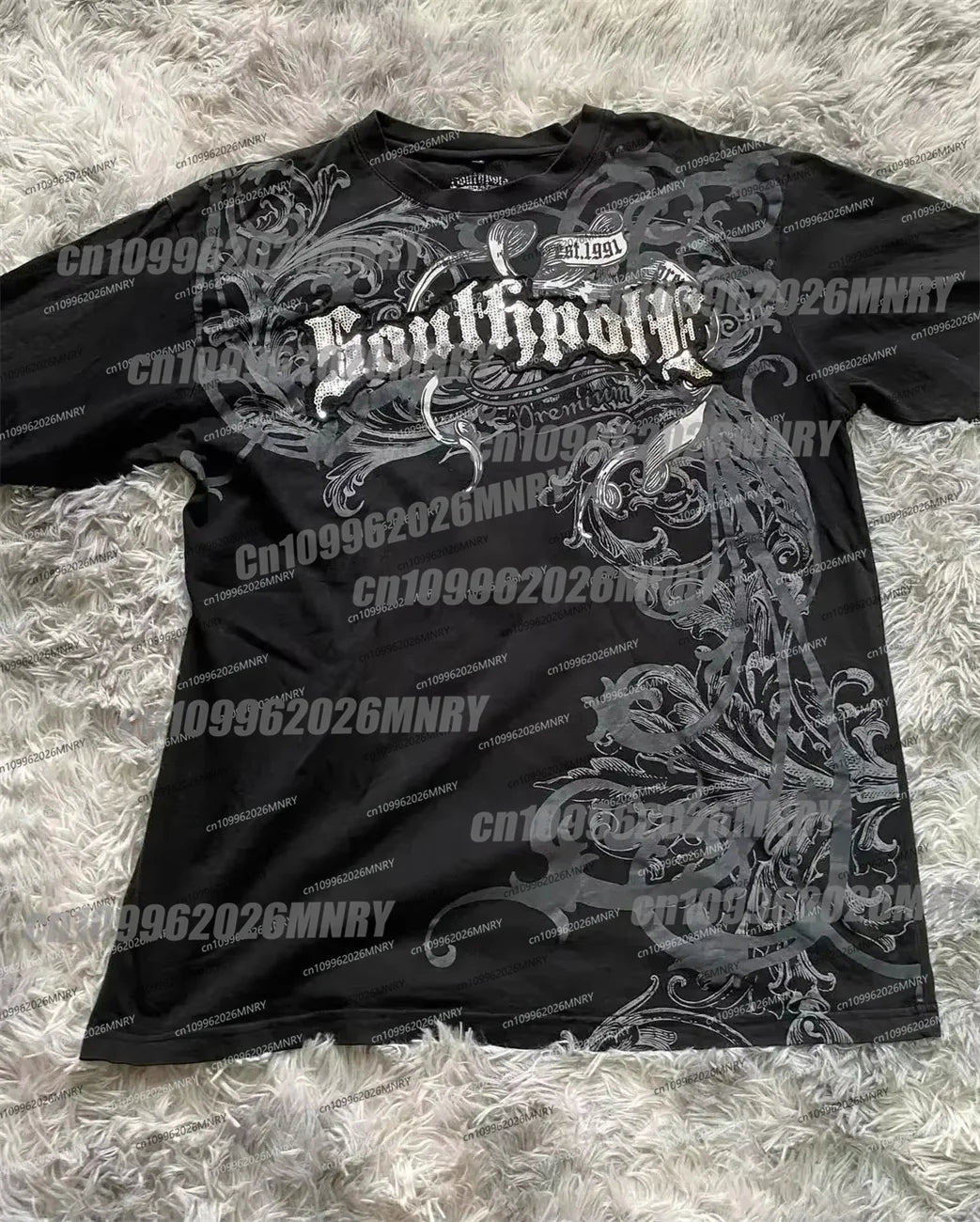 New High Street Kid Shirts Y2K Mens Graphic Print Oversized T Shirt Harajuku Gothic Round Neck Cotton Tops New Mens T Shirt