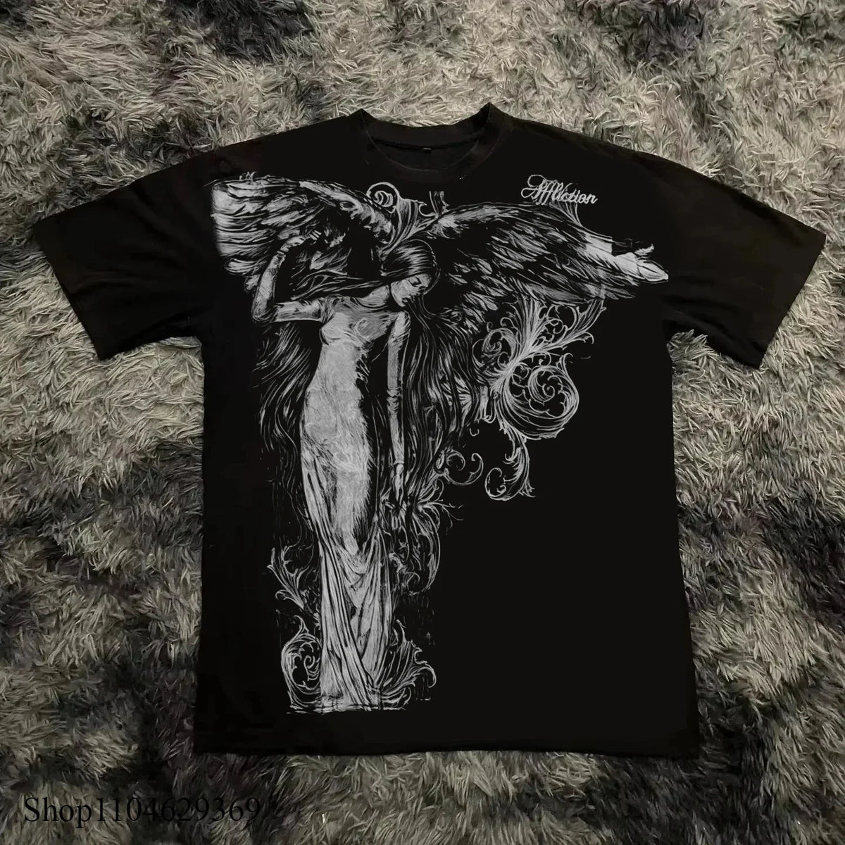 Hot Classic Y2K Gothic Style T-shirt Print Oversized T Shirt High Street Shirts Gothic Round Neck Cotton Tops New Mens Women Tee