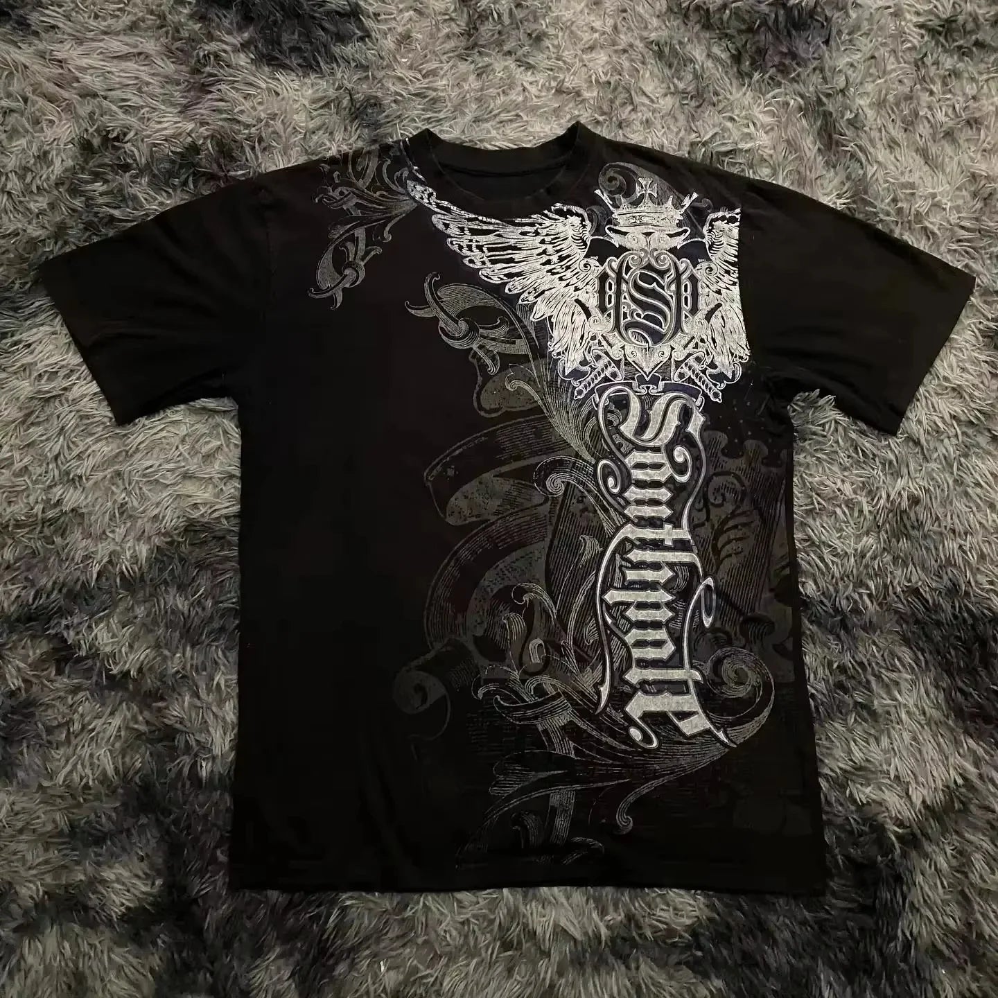 2026 Summer Classic Y2K Gothic Style T-shirt Print High Street Shirts Gothic Round Neck Cotton Tops New Mens Womens Kids T-shirt
