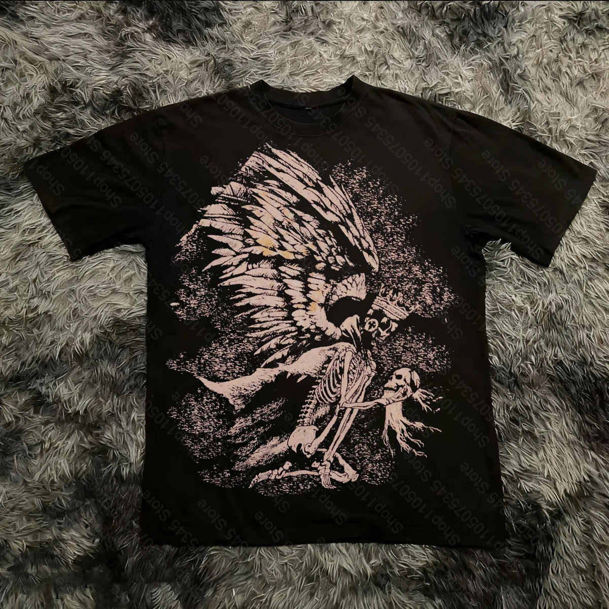 Classic Y2K Gothic Style T-shirt Print Oversized T Shirt High Street Shirts Gothic Round Neck Cotton Tops New Mens Women T Shirt