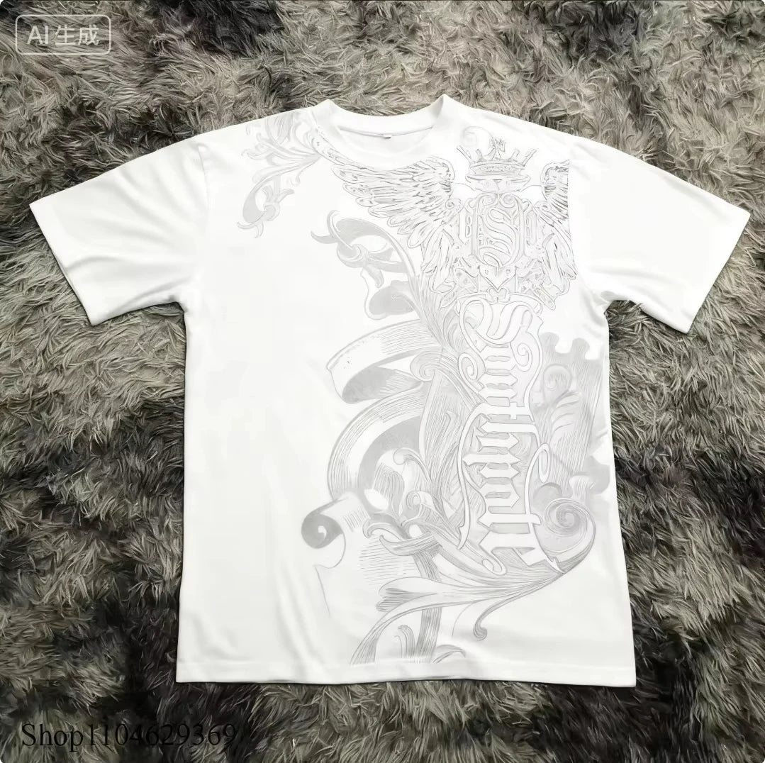 2026 Summer Classic Y2K Gothic Style T-shirt Print High Street Shirts Gothic Round Neck Cotton Tops New Mens Womens Kids T-shirt