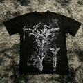 Classic Y2K Gothic Style High Street T-shirt Print Oversized T Shirt Harajuku Round Neck Cotton Tops 2026 Summer Men Women Tops