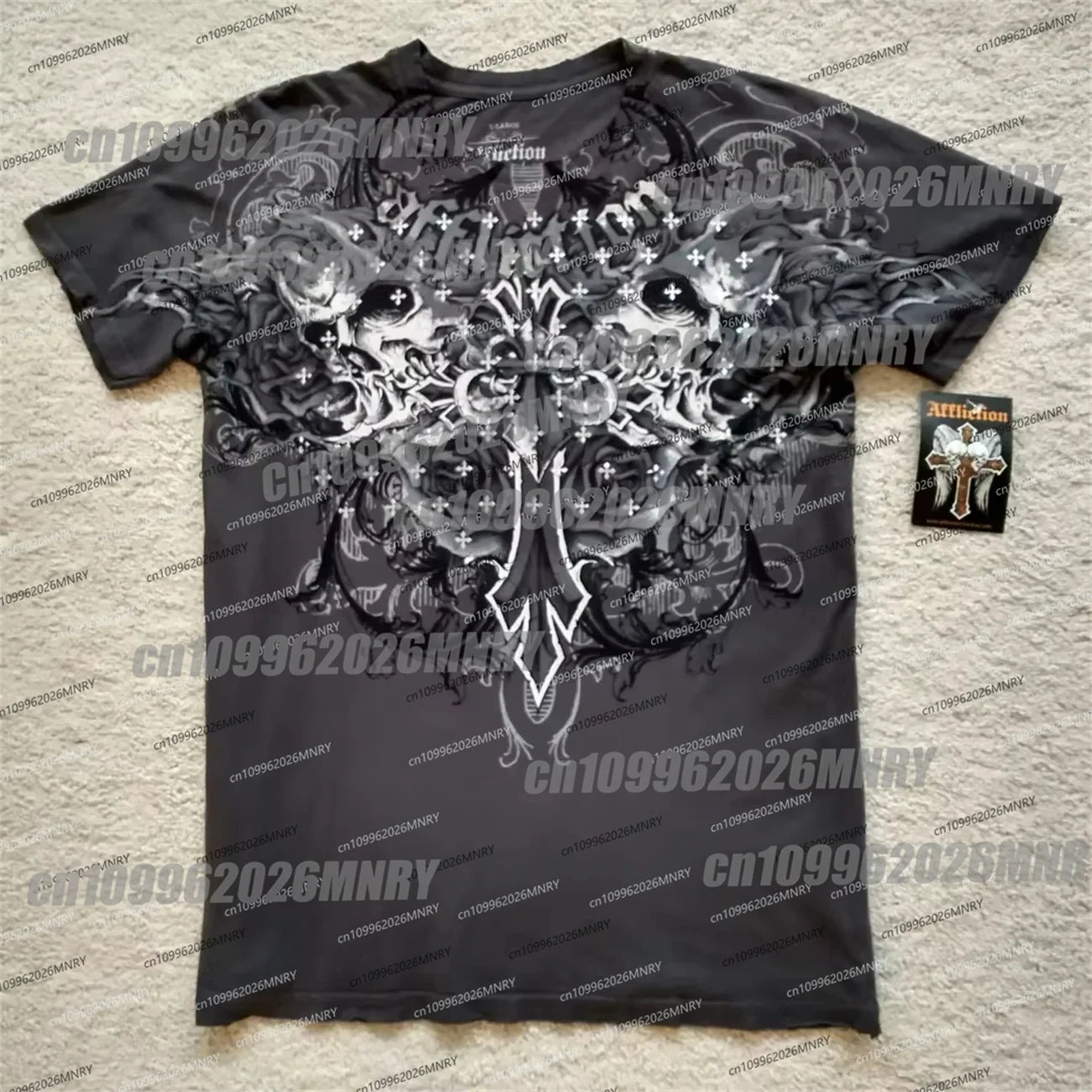 New High Street Kid Shirts Y2K Mens Graphic Print Oversized T Shirt Harajuku Gothic Round Neck Cotton Tops New Mens T Shirt