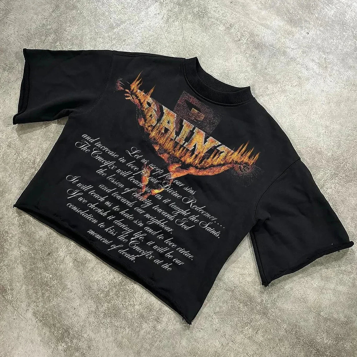 Summer Classic Y2K Gothic Style T-shirt Print Oversized T Shirt High Street Shirts Round Neck Cotton Tops Mens Women T Shirt Tee