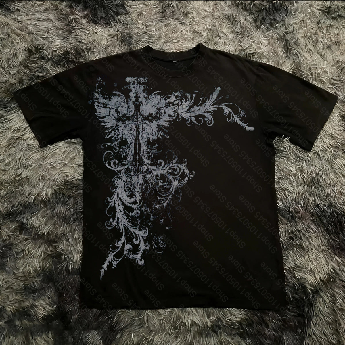 Classic Y2K Gothic Style T-shirt Print Oversized T Shirt High Street Shirts Gothic Round Neck Cotton Tops New Mens Women T Shirt